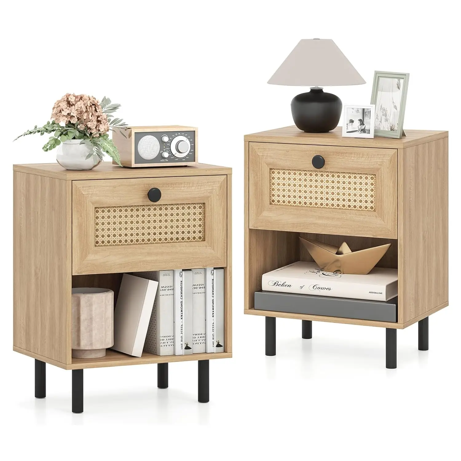 Прикроватная тумбочка с выдвижным ящиком, комплект из 2 штук, в стиле Mid-Century Modern, с 4 металлическими ножками и открытой полкой для хранения, на заказ
Прикроватная тумбочка с выдвижным ящиком, комплект из 2 штук, в стиле Mid-Century Modern, с 4 металлическими ножками и открытой полкой для хранения, на заказ