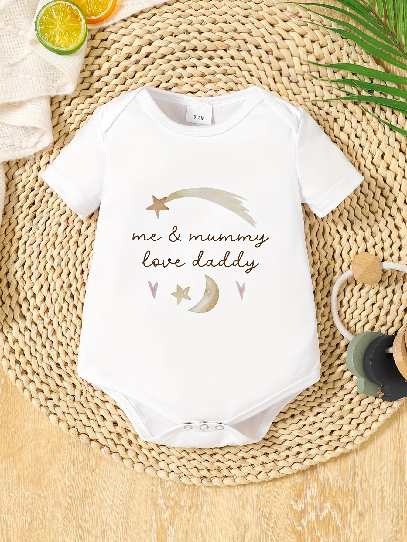 Me And Mommy Love Daddy Baby Onesie, Round Neck Short Sleeve Spring And Summer Fashion Clothing., Perfect For Outdoor
Me And Mommy Love Daddy Baby Onesie, Round Neck Short Sleeve Spring And Summer Fashion Clothing., Perfect For Outdoor