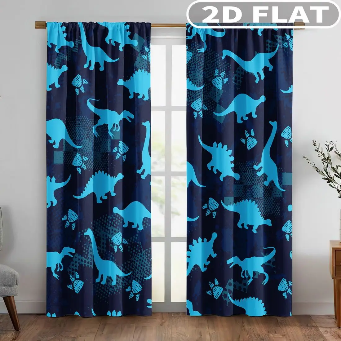 2D FLAT 2pcs Curtains Dinosaur Silhouettes On Dark Blue Background Perfect for Bedroom, Living Room, Suitable for 4 Seasons
2D FLAT 2pcs Curtains Dinosaur Silhouettes On Dark Blue Background Perfect for Bedroom, Living Room, Suitable for 4 Seasons