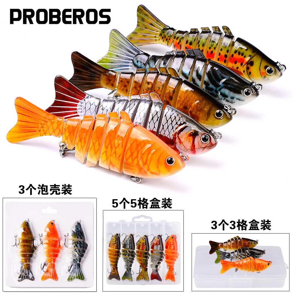Wholesale 10cm 15.5g 7 Jointed Sea Fishing Multi Jointed Fish Lure Bionic Realistic Hard Bait for Bass Snapper Grouper Saltwater
Wholesale 10cm 15.5g 7 Jointed Sea Fishing Multi Jointed Fish Lure Bionic Realistic Hard Bait for Bass Snapper Grouper Saltwater