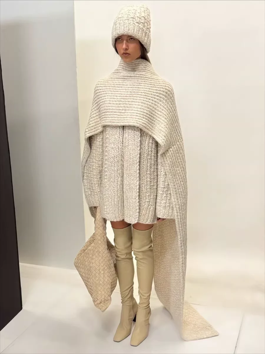 New Arrivals Beige Sweaters Fashion Ladies Ivory Wool Cardigan Casual Women's Knitted Scarf Beanies
New Arrivals Beige Sweaters Fashion Ladies Ivory Wool Cardigan Casual Women's Knitted Scarf Beanies