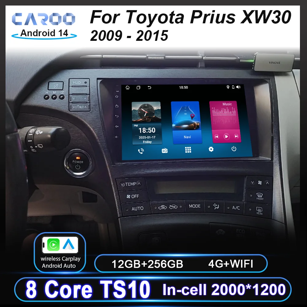 Car Android 14 For Toyota Prius XW30 2009 - 2015 Auto Radio GPS Navigation Carplay Multimedia Video Player High-performance CPU
Car Android 14 For Toyota Prius XW30 2009 - 2015 Auto Radio GPS Navigation Carplay Multimedia Video Player High-performance CPU