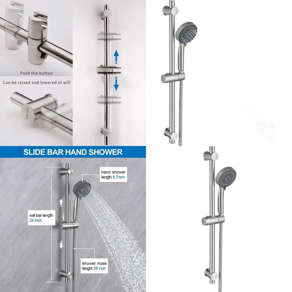 Регулируемый по высоте ручной душевой комплект с настенной направляющей штангой и отделкой из матового никеля
Регулируемый по высоте ручной душевой комплект с настенной направляющей штангой и отделкой из матового никеля