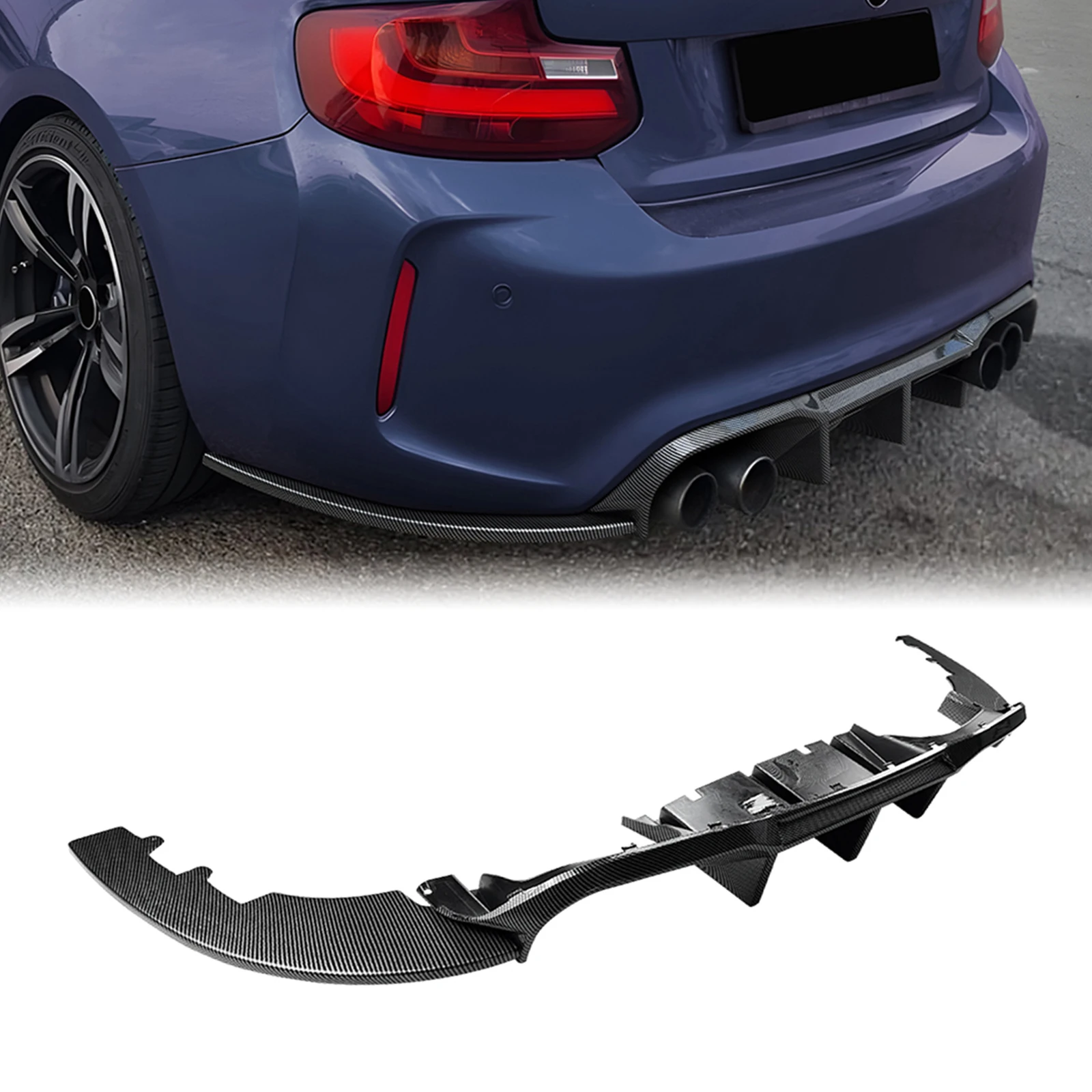 For BMW M2 F87 2016-2021 Rear Bumper Diffuser Lip Carbon Fiber Look/Gloss Black Tail Boot Lower Spoiler Splitter Guard
For BMW M2 F87 2016-2021 Rear Bumper Diffuser Lip Carbon Fiber Look/Gloss Black Tail Boot Lower Spoiler Splitter Guard