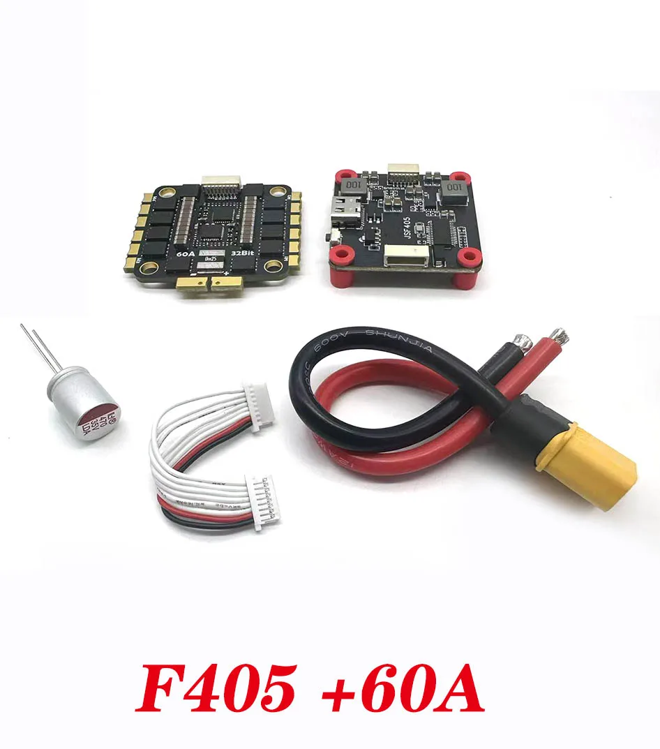 F405 V4 60A 3-6S FPV 30mm Stack F405 Flight Controller BLS 60A 4in1 ESC for FPV Freestyle Drones DIY Parts connector 
F405 V4 60A 3-6S FPV 30mm Stack F405 Flight Controller BLS 60A 4in1 ESC for FPV Freestyle Drones DIY Parts connector