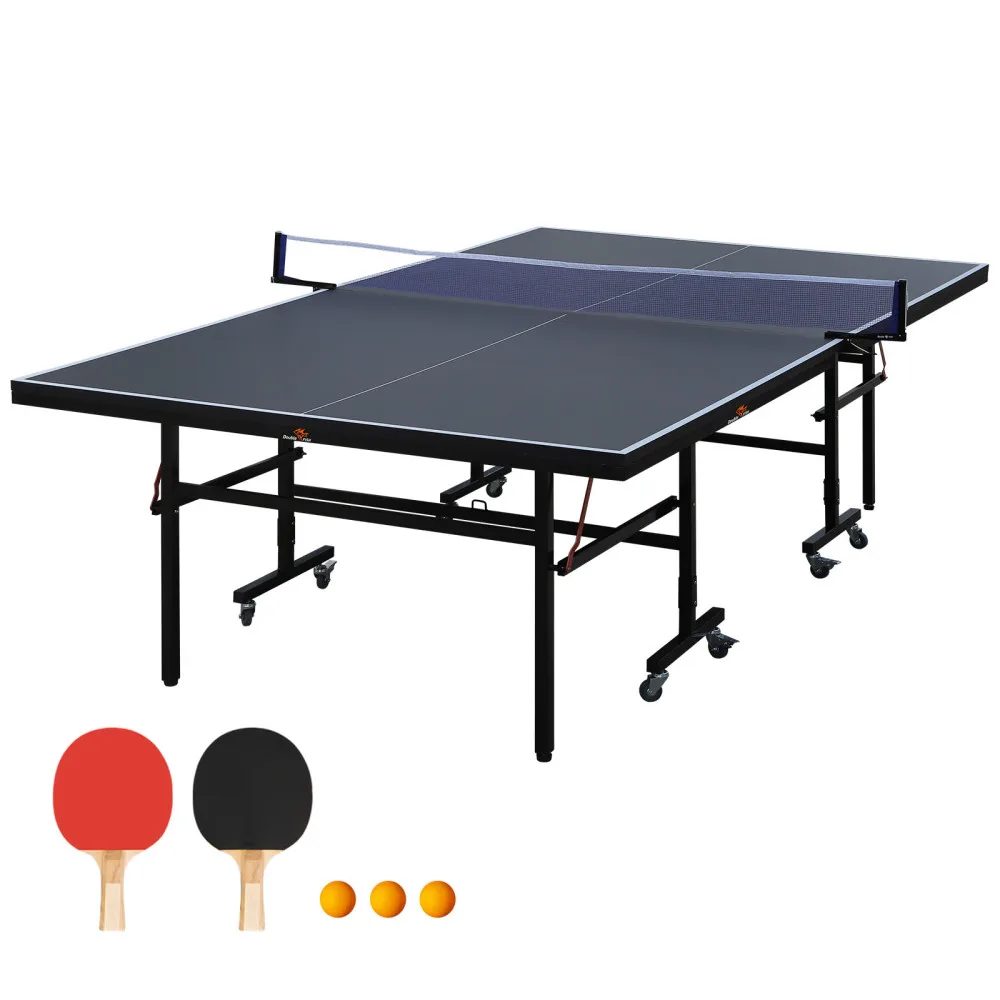 DOUBLE FISH 9ft Foldable Rolling Ping Pong Table:2 Paddles,3 Balls,1 Net&Post,8 Wheels,Black
DOUBLE FISH 9ft Foldable Rolling Ping Pong Table:2 Paddles,3 Balls,1 Net&Post,8 Wheels,Black
