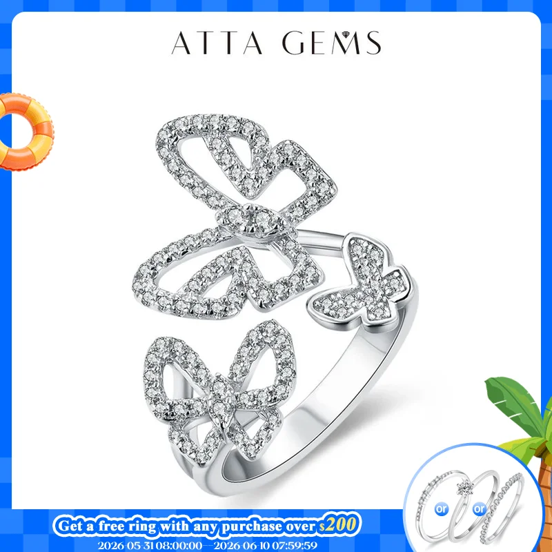 Attagems Moissanite Ring for Women Pass Test Christmas Butterfly Rings 925 Sterling Silver Wedding Fine Jewelry for Women's Gift
Attagems Moissanite Ring for Women Pass Test Christmas Butterfly Rings 925 Sterling Silver Wedding Fine Jewelry for Women's Gift