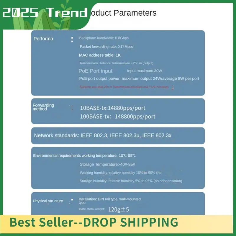 От 1 до 3-портового удлинителя Poe 10/100M Повторитель Poe IEEE802.3Af для расширителя передачи IP для коммутатора POE NVR IP-камера Простая установка
От 1 до 3-портового удлинителя Poe 10/100M Повторитель Poe IEEE802.3Af для расширителя передачи IP для коммутатора POE NVR IP-камера Простая установка