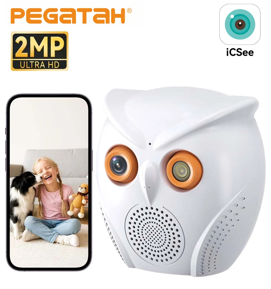 Внутренняя 5-мегапиксельная HD Wi-Fi камера видеонаблюдения ICSEE в форме совы с цветным ночным видением и двусторонней аудиосвязью
Внутренняя 5-мегапиксельная HD Wi-Fi камера видеонаблюдения ICSEE в форме совы с цветным ночным видением и двусторонней аудиосвязью