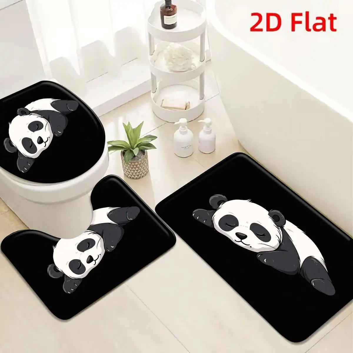 3Pcs Black White Panda Bath Mat Non Slip Absorbent Toilet Rug with Lid Cover for Bathroom Washable Flannel
3Pcs Black White Panda Bath Mat Non Slip Absorbent Toilet Rug with Lid Cover for Bathroom Washable Flannel