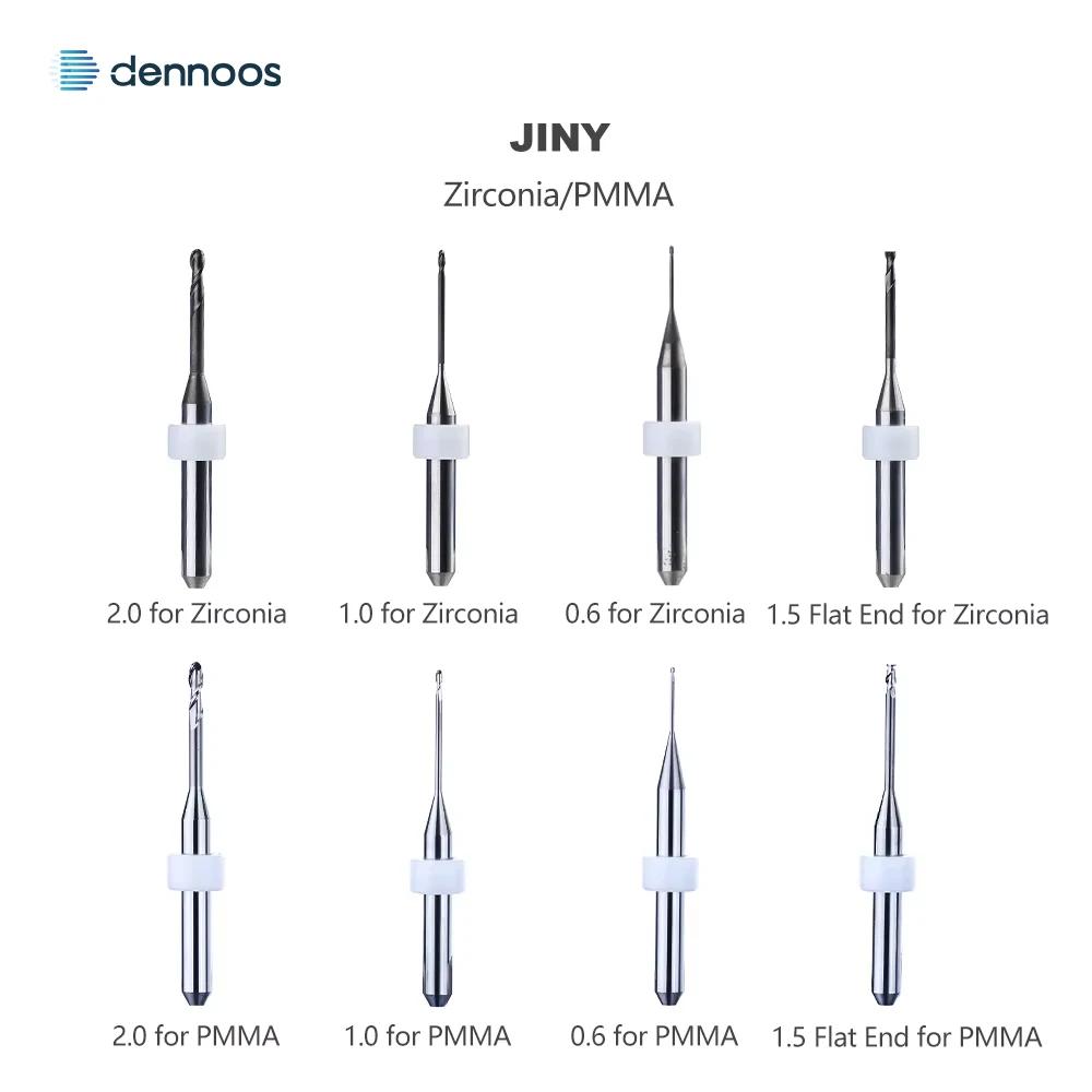 JINY F-5Z Zirconia PMMA Dental Milling Burs D4 Dentistry Lab Materials DC NC Coating Flat End Grinding Drills Diamond Tools
JINY F-5Z Zirconia PMMA Dental Milling Burs D4 Dentistry Lab Materials DC NC Coating Flat End Grinding Drills Diamond Tools