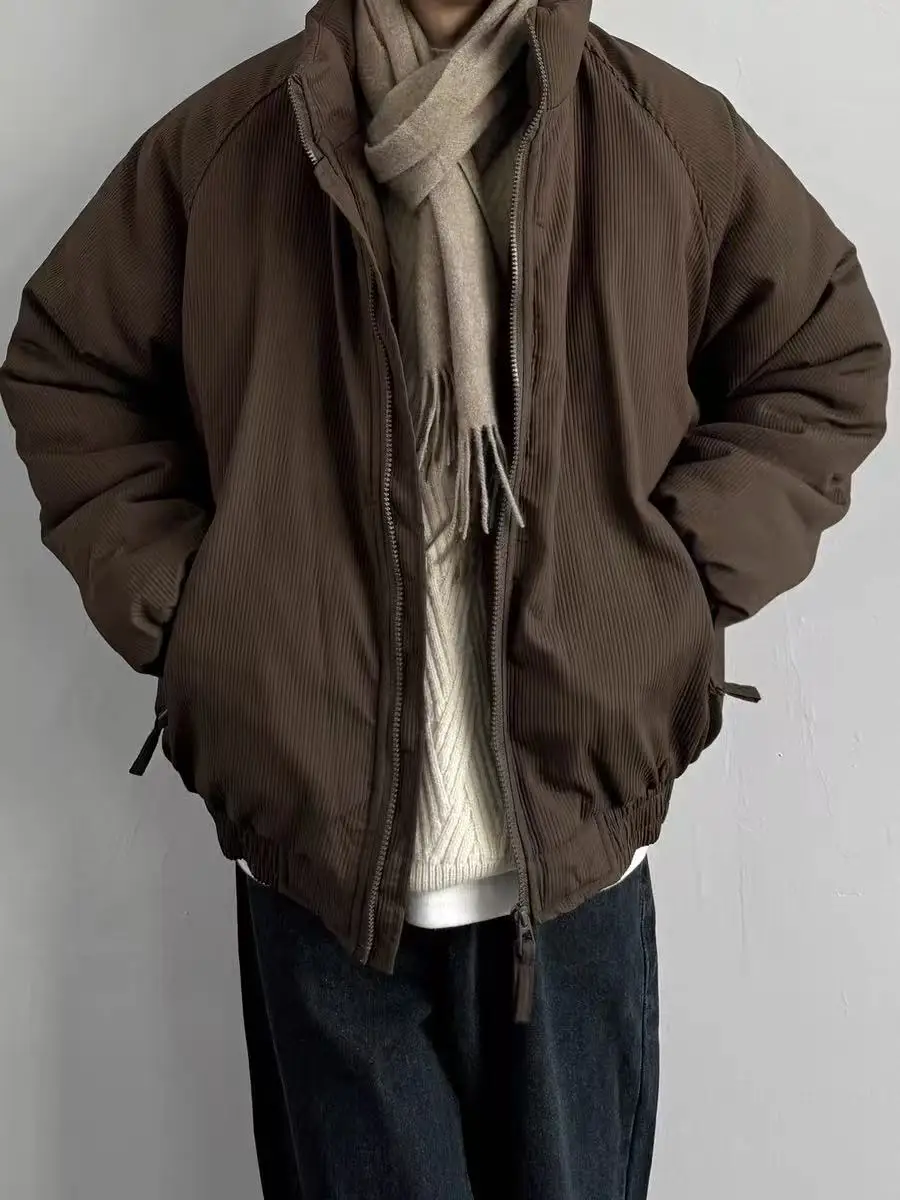 Retro Japanese Sle Thiened Cotton Jaet Men's Women's Loose Fit Stand Collar Winter Coat Warmth Stripe Texture Coat
Retro Japanese Sle Thiened Cotton Jaet Men's Women's Loose Fit Stand Collar Winter Coat Warmth Stripe Texture Coat