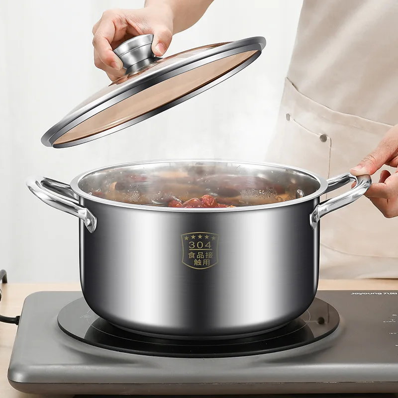 Household stainless steel soup pot 304, stew pot, soup pot, gas, induction cooker
Household stainless steel soup pot 304, stew pot, soup pot, gas, induction cooker