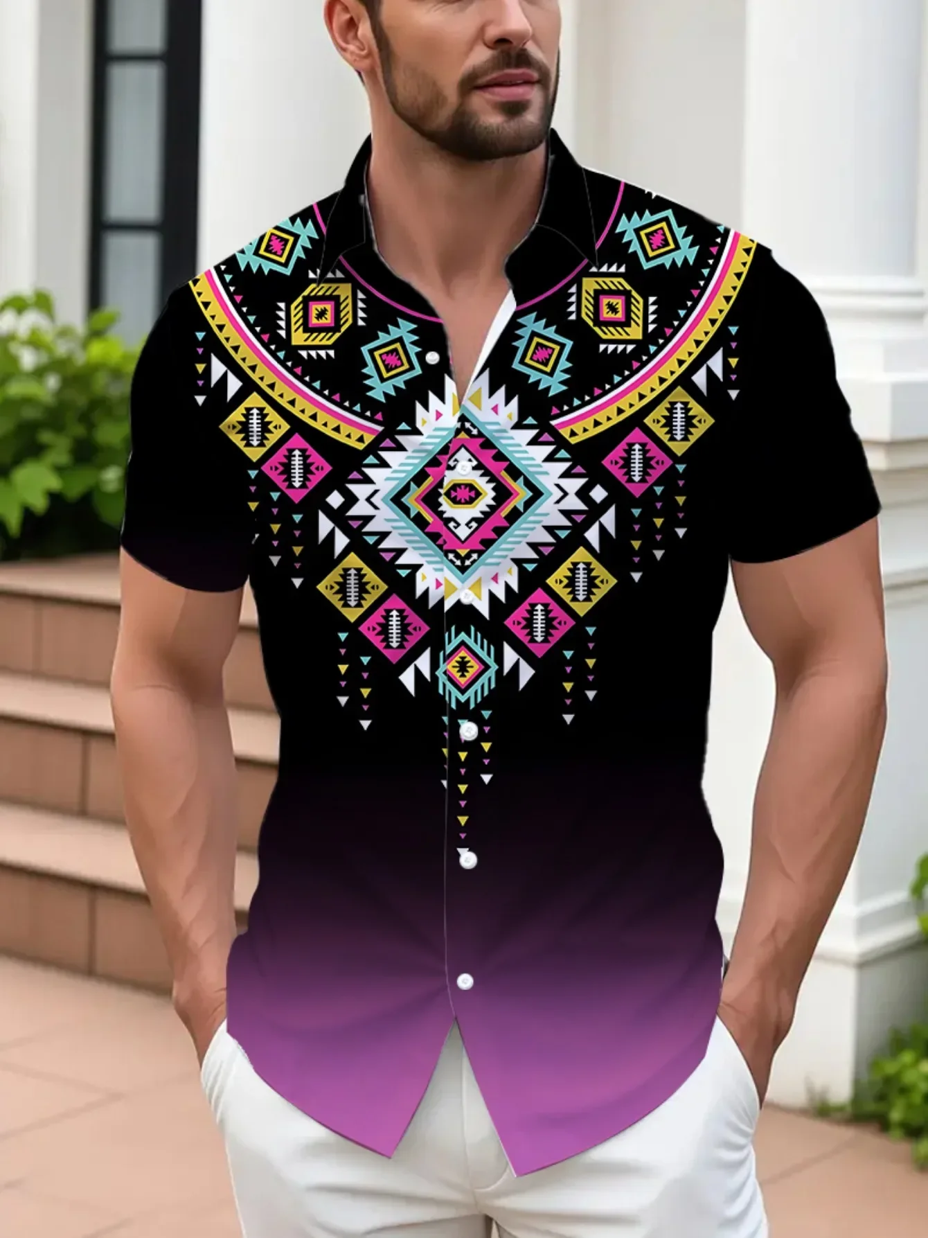 Summer Casual Hawaiian Shirt For MenMan Women Short Sleeve Fashion Print Lightweight Breathable Vacation Tops
Summer Casual Hawaiian Shirt For MenMan Women Short Sleeve Fashion Print Lightweight Breathable Vacation Tops