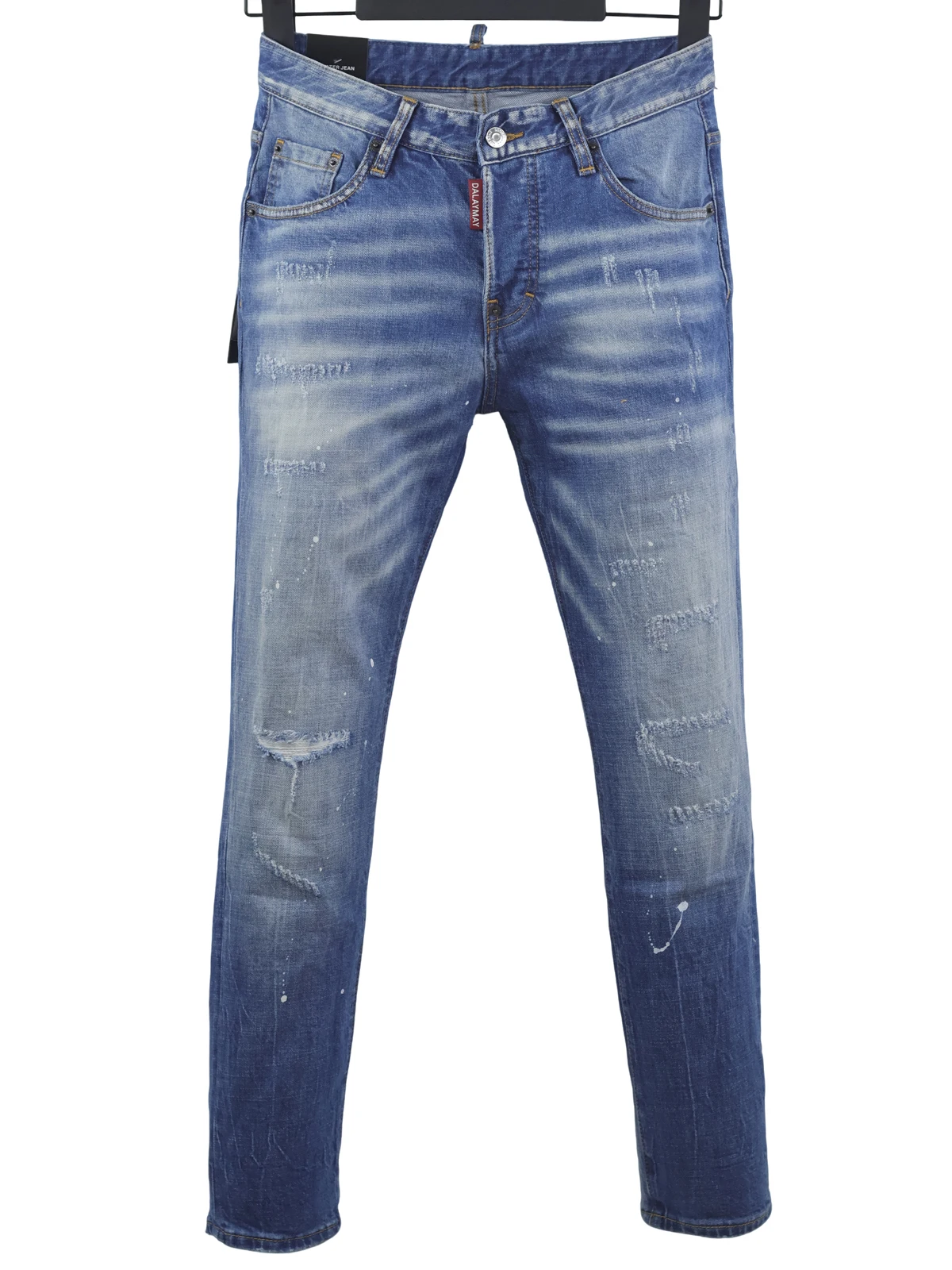 6041, новые мужские джинсы Four Seasons D2, потертые рваные нашивки, универсальные облегающие ноги синего цвета с краской
6041, новые мужские джинсы Four Seasons D2, потертые рваные нашивки, универсальные облегающие ноги синего цвета с краской