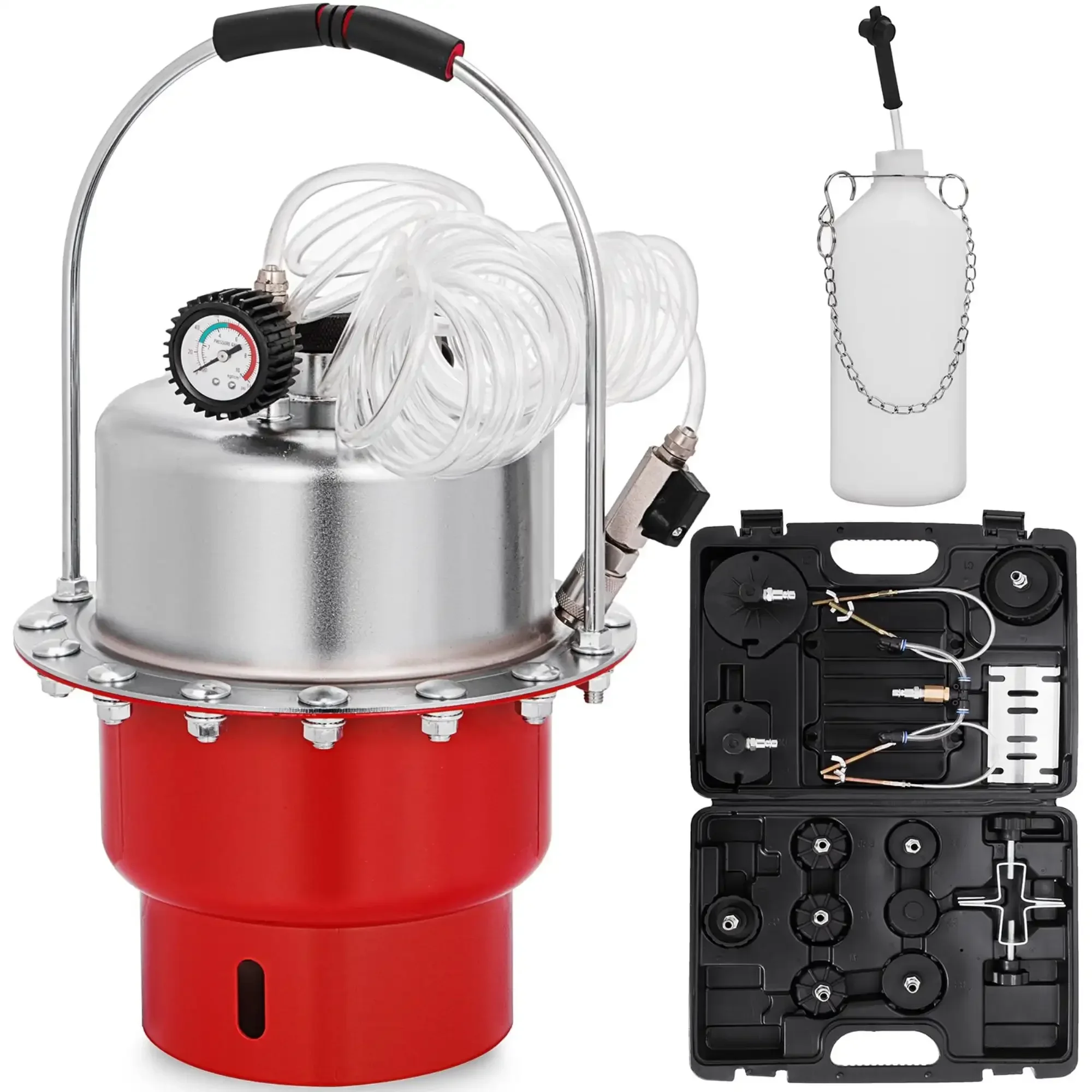 Pneumatic Air Pressure Bleeder Tool Kit Brake Bleeding Garage Workshop Mechanics
Pneumatic Air Pressure Bleeder Tool Kit Brake Bleeding Garage Workshop Mechanics