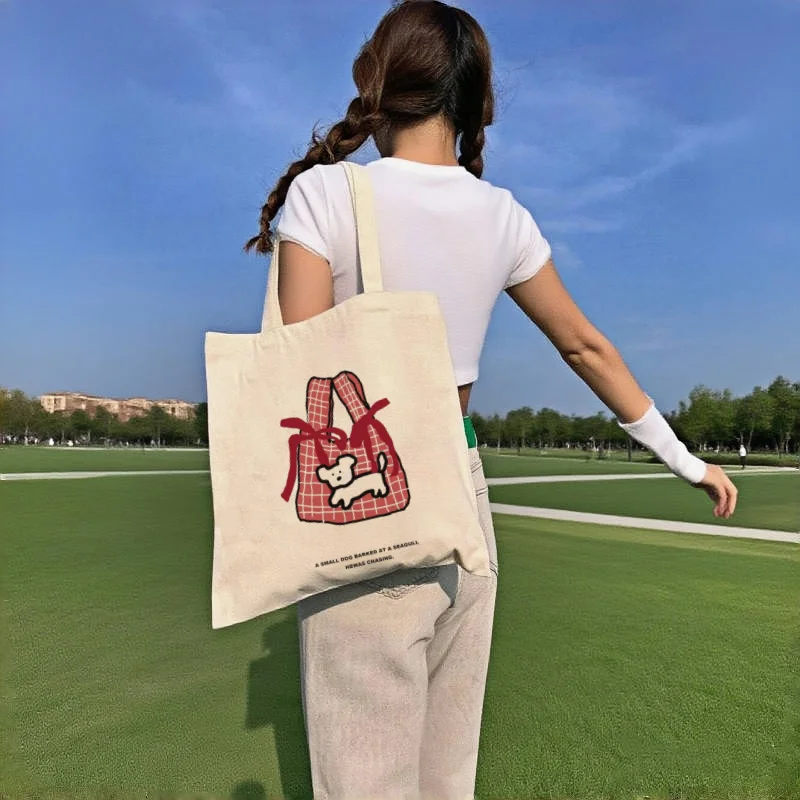 1pc Cute Dog Print Double-sided Canvas Tote Bag Reusable Shoulder Shopping Bag for Students Daily Use
1pc Cute Dog Print Double-sided Canvas Tote Bag Reusable Shoulder Shopping Bag for Students Daily Use