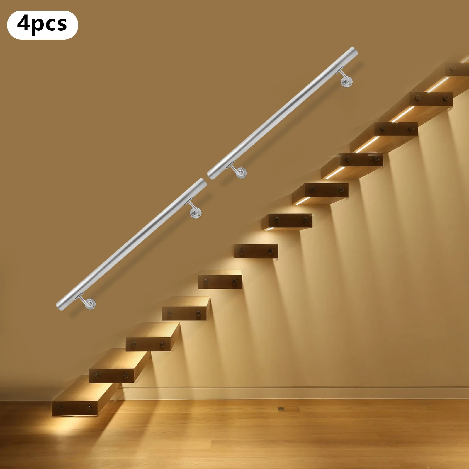 12FT Length Stainless Steel Stair Handrail Wall Mounted 200lbs Silver Cylindrical for Outdoor Balcony Garage Office Durable
12FT Length Stainless Steel Stair Handrail Wall Mounted 200lbs Silver Cylindrical for Outdoor Balcony Garage Office Durable