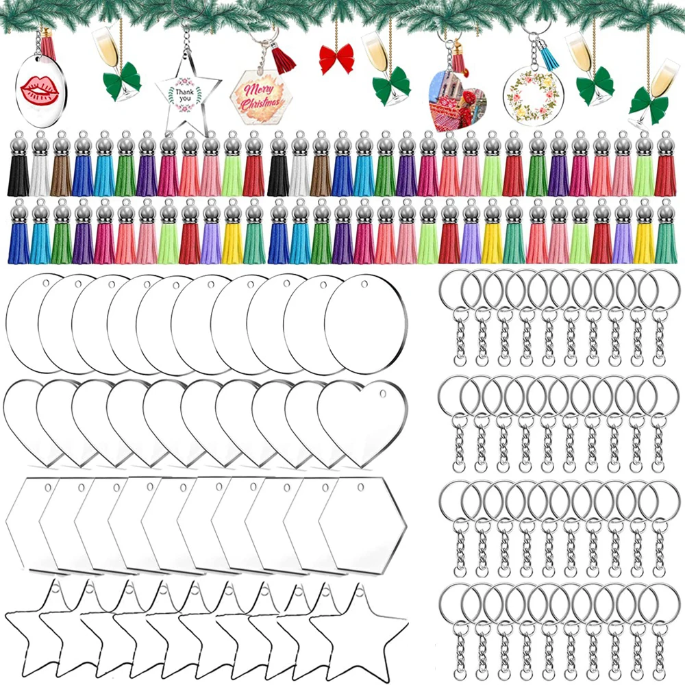 120pcs Christmas Acrylic Keychain Blanks Clear Keychains for Vinyl Kit Star Heart Round Geometry Acrylic Blanks Keychain
120pcs Christmas Acrylic Keychain Blanks Clear Keychains for Vinyl Kit Star Heart Round Geometry Acrylic Blanks Keychain