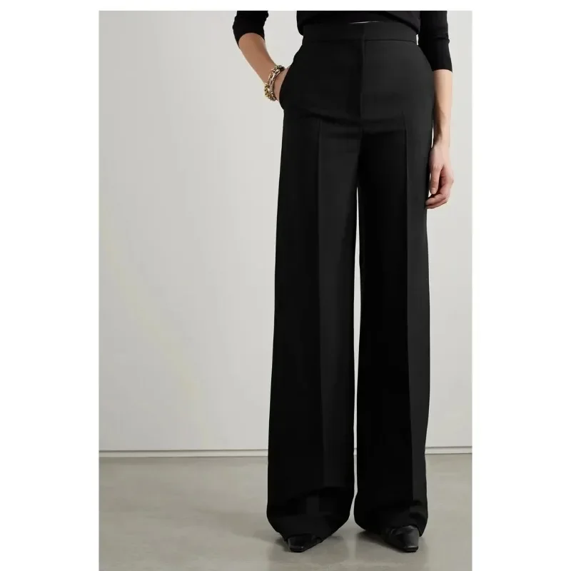 LUXURY-Women's Wool and Polyester Pants, Wide Leg Trousers, Mid-Waist, Casual, Vintage Pocket, Full Length, Autumn, Winter, 2025
LUXURY-Women's Wool and Polyester Pants, Wide Leg Trousers, Mid-Waist, Casual, Vintage Pocket, Full Length, Autumn, Winter, 2025