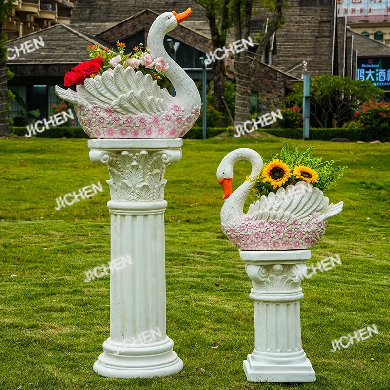 HZ большой уличный цветочный горшок с лебедем, креативная композиция на балконе во дворе, большой уличный декоративный орнамент
HZ большой уличный цветочный горшок с лебедем, креативная композиция на балконе во дворе, большой уличный декоративный орнамент