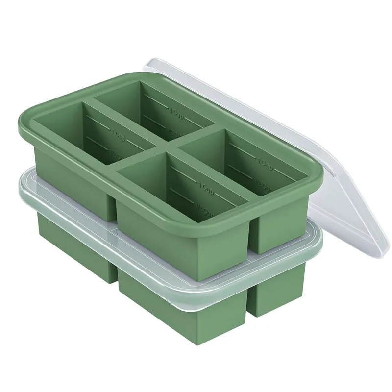 Large Silicone Freezer Tray with Lid Prevent Leakage Easy Demolding 4 Cubes Tray Food Freezing Molds Food Sauce Storage Box
Large Silicone Freezer Tray with Lid Prevent Leakage Easy Demolding 4 Cubes Tray Food Freezing Molds Food Sauce Storage Box