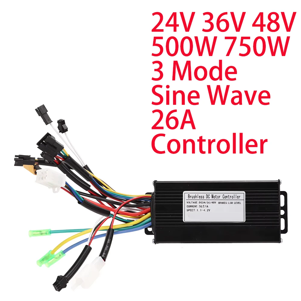 24V 36V 48V 500W 750W Electric Bicycle Controller 26A Sine Controller for Electric Bicycle Scooter Lithium Electric Scooter
24V 36V 48V 500W 750W Electric Bicycle Controller 26A Sine Controller for Electric Bicycle Scooter Lithium Electric Scooter