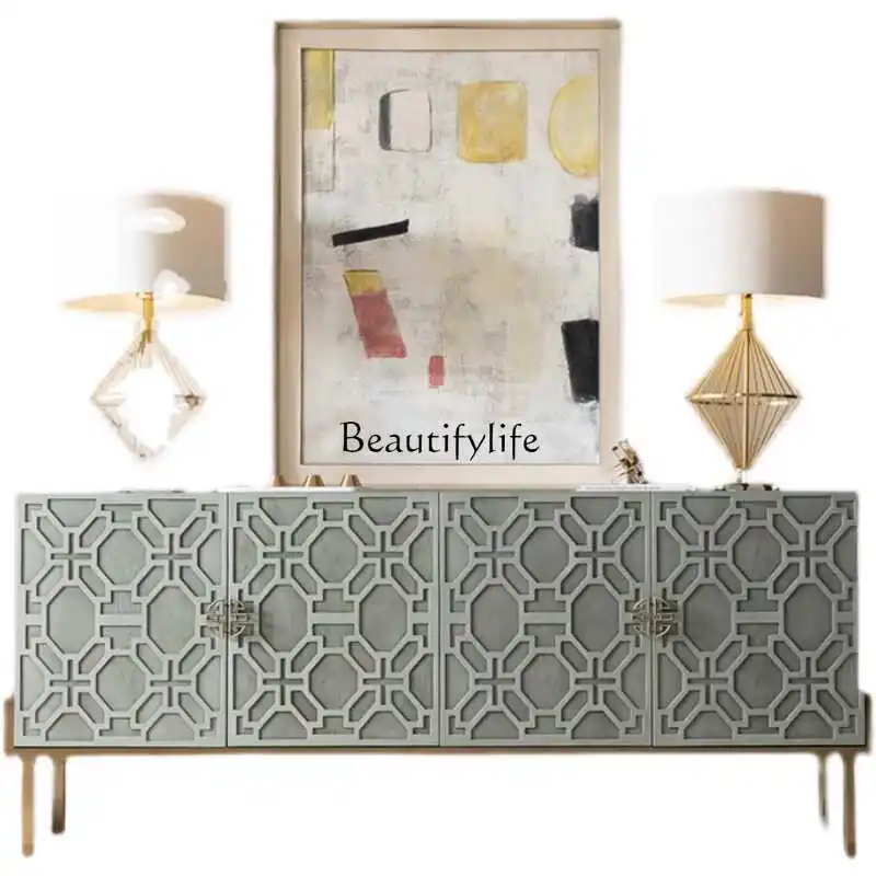 American medieval dining side cabinet modern light luxury painted entrance partition TV cabinet
American medieval dining side cabinet modern light luxury painted entrance partition TV cabinet