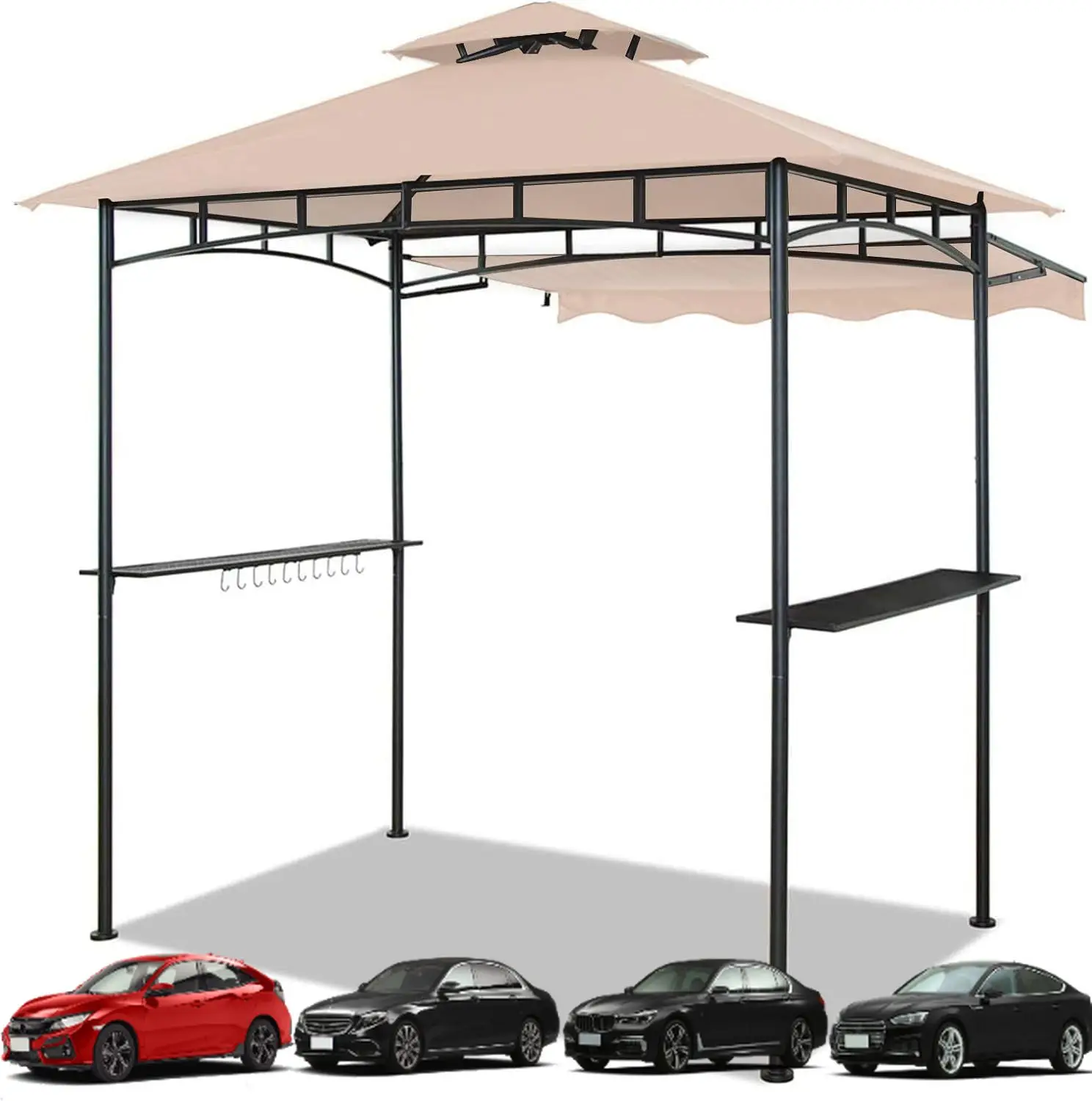 Двухъярусная беседка-гриль CHARMELEON 5x8, палатка с навесом для барбекю на открытом воздухе и патио с растягивающимся боковым тентом (бежевый)
Двухъярусная беседка-гриль CHARMELEON 5x8, палатка с навесом для барбекю на открытом воздухе и патио с растягивающимся боковым тентом (бежевый)