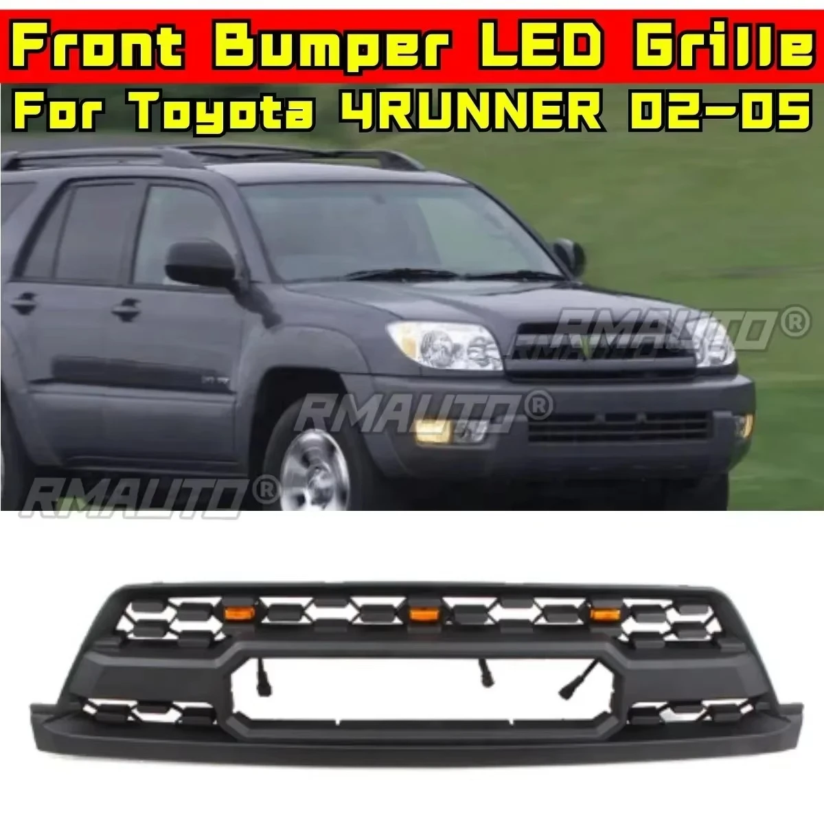 Передняя решетка 4RUNNER, передний бампер автомобиля, гоночная решетка, комплект кузова, решетка передней решетки для Toyota 4RUNNER 2002-2005, тюнинговая часть
Передняя решетка 4RUNNER, передний бампер автомобиля, гоночная решетка, комплект кузова, решетка передней решетки для Toyota 4RUNNER 2002-2005, тюнинговая часть