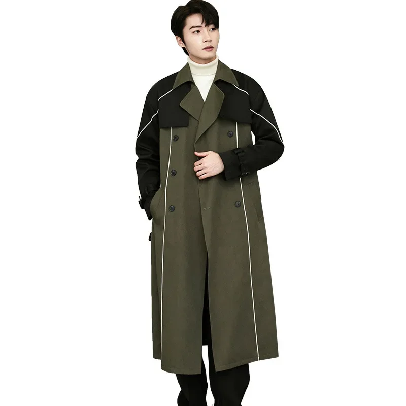 Men Jackets Spring Autumn Trench Coat Smart Casual British Style Double Breasted Windbreaker with Belt Patchwork Design Outwear
Men Jackets Spring Autumn Trench Coat Smart Casual British Style Double Breasted Windbreaker with Belt Patchwork Design Outwear