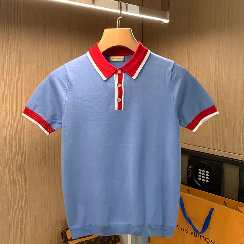 2024 Men Summer New Casual Knitted Polo Shirt Mens Leisure Patchwork Buttons Tops Male Short Sleeve Breathable T Shirts D216
2024 Men Summer New Casual Knitted Polo Shirt Mens Leisure Patchwork Buttons Tops Male Short Sleeve Breathable T Shirts D216