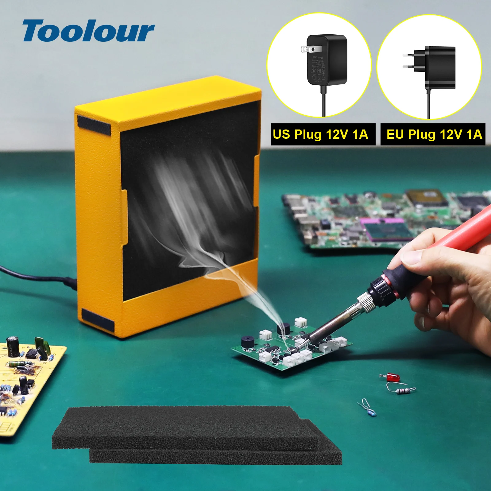 Toolour Solder Fume Extractor Fan Solder Smoke Absorber Remover DIY Work Fan with 2 Extra Fan Filters for Soldering Repair
Toolour Solder Fume Extractor Fan Solder Smoke Absorber Remover DIY Work Fan with 2 Extra Fan Filters for Soldering Repair