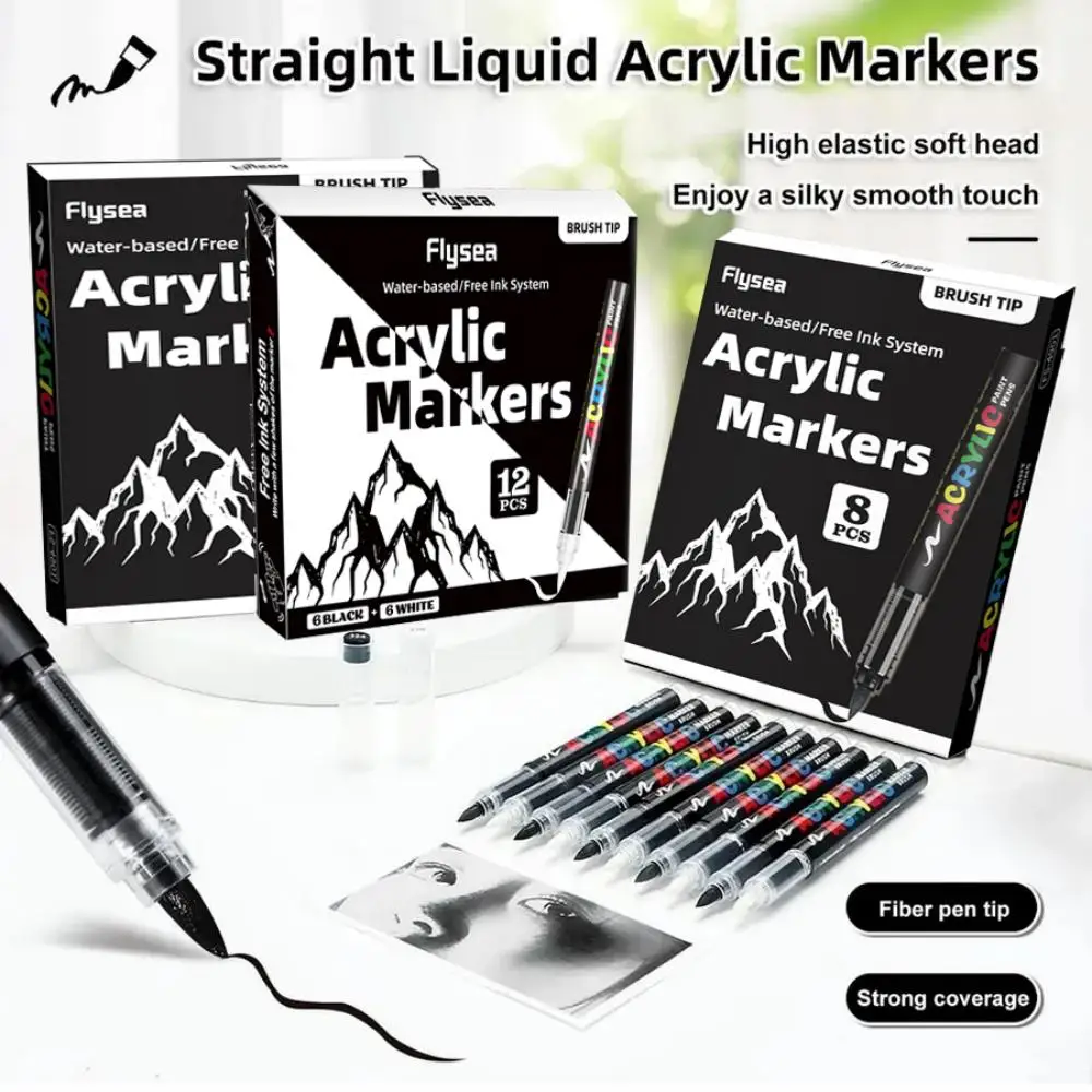 Acrylic Marker Black and White Colors Soft-Tipped Liquid Type Waterproo Quick-Drying Suitable for Multiple Materials
Acrylic Marker Black and White Colors Soft-Tipped Liquid Type Waterproo Quick-Drying Suitable for Multiple Materials