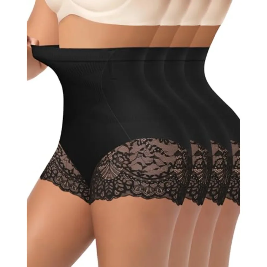 Women's High Waisted Underwear, Ladies Panties with Lace, Comfortable Briefs, 4 Pack
Women's High Waisted Underwear, Ladies Panties with Lace, Comfortable Briefs, 4 Pack
