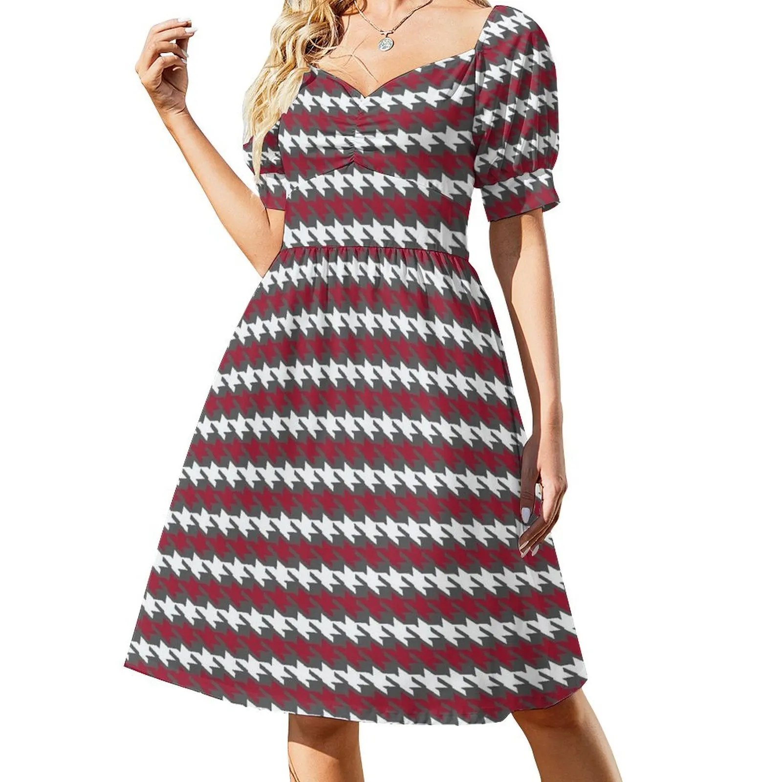 Crimson 20 Houndstooth - Crimson and White Sleeveless Dress Women's skirt Woman dresses
Crimson 20 Houndstooth - Crimson and White Sleeveless Dress Women's skirt Woman dresses