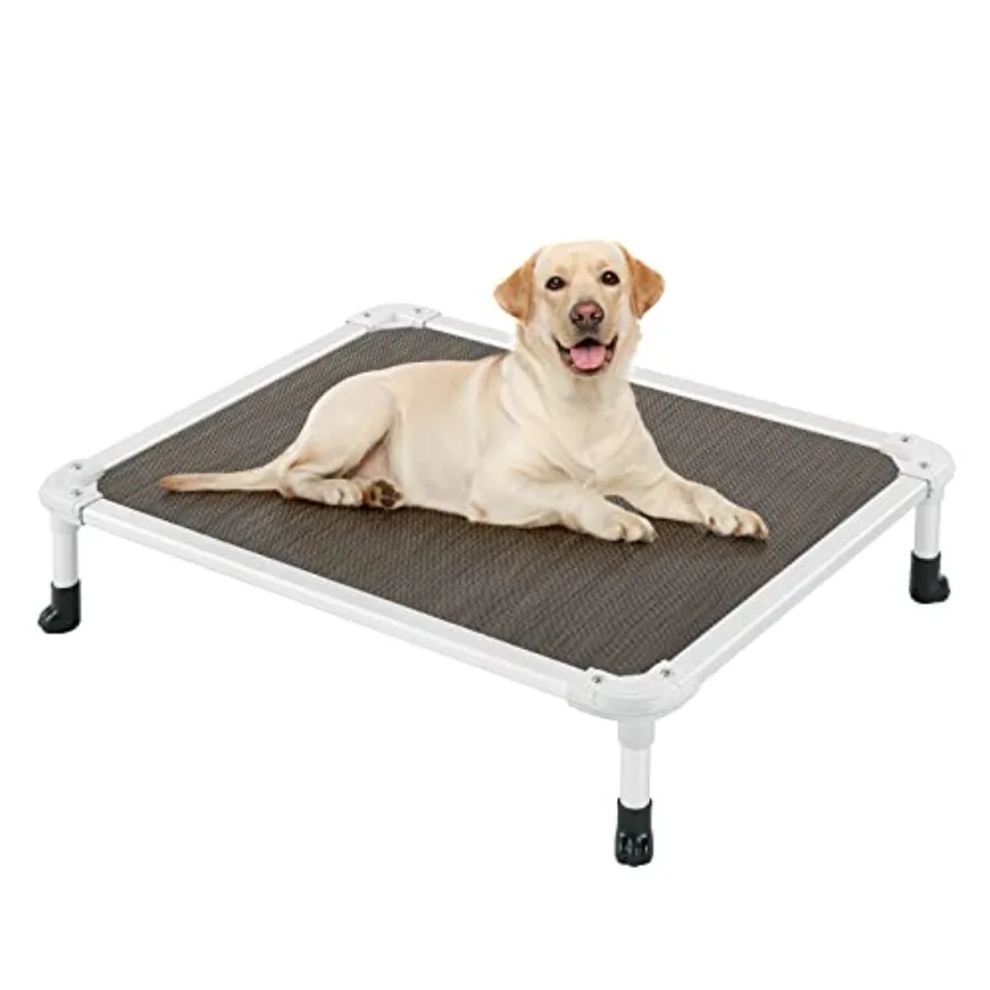 Chew Proof Elevated Dog Bed - Cooling Raised Pet Cot - Silver Aluminum Frame and Durable Textilene Mesh Fabric, Unique Designed
Chew Proof Elevated Dog Bed - Cooling Raised Pet Cot - Silver Aluminum Frame and Durable Textilene Mesh Fabric, Unique Designed
