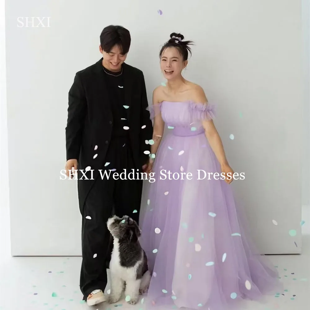 SHXI Fairy Light Purple Evening Dresses A Line Off Shoulder Korea Wedding Photos Shoot Dress Backless Bride Dresses Customized
SHXI Fairy Light Purple Evening Dresses A Line Off Shoulder Korea Wedding Photos Shoot Dress Backless Bride Dresses Customized