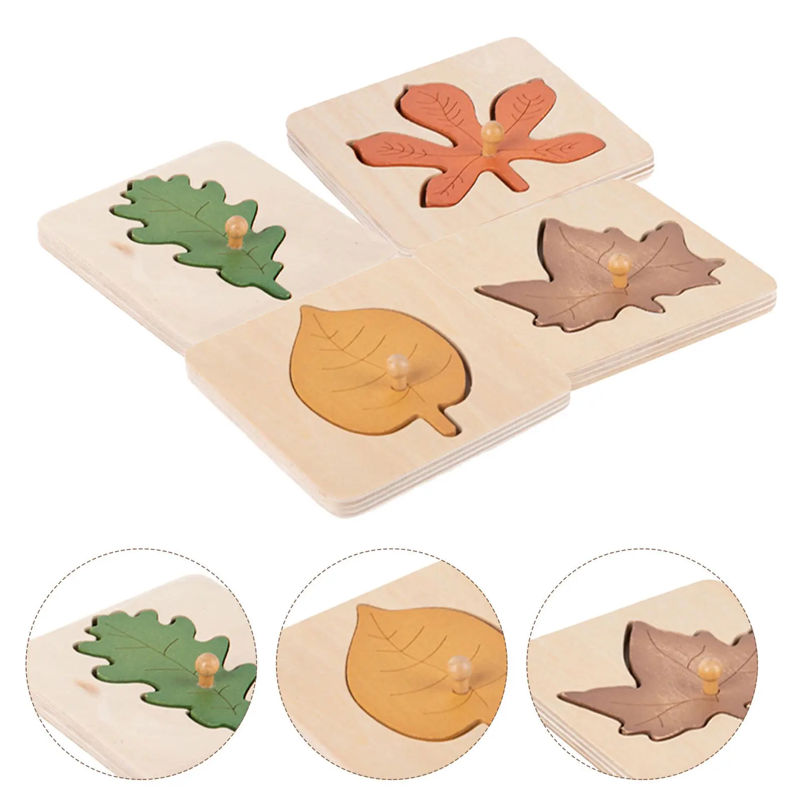 4pcs Leaves Puzzle Wooden Shape Matching Educational Game For Kids Early Learning Cognitive Development Color Recognition
4pcs Leaves Puzzle Wooden Shape Matching Educational Game For Kids Early Learning Cognitive Development Color Recognition