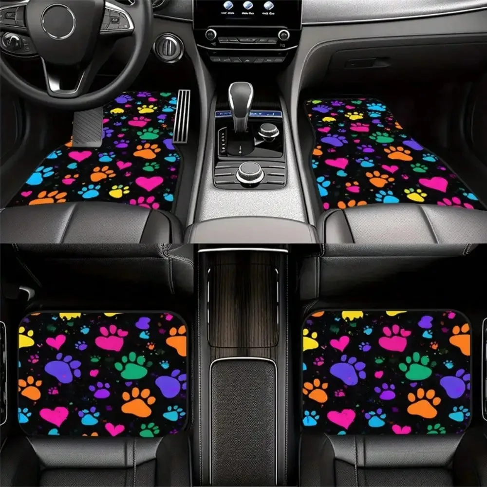 2pcs_4pcs Colorful Pet Paw Print Themed Car Mats, Universal Car Interior Mats, Made of Durable Polyeste
2pcs_4pcs Colorful Pet Paw Print Themed Car Mats, Universal Car Interior Mats, Made of Durable Polyeste