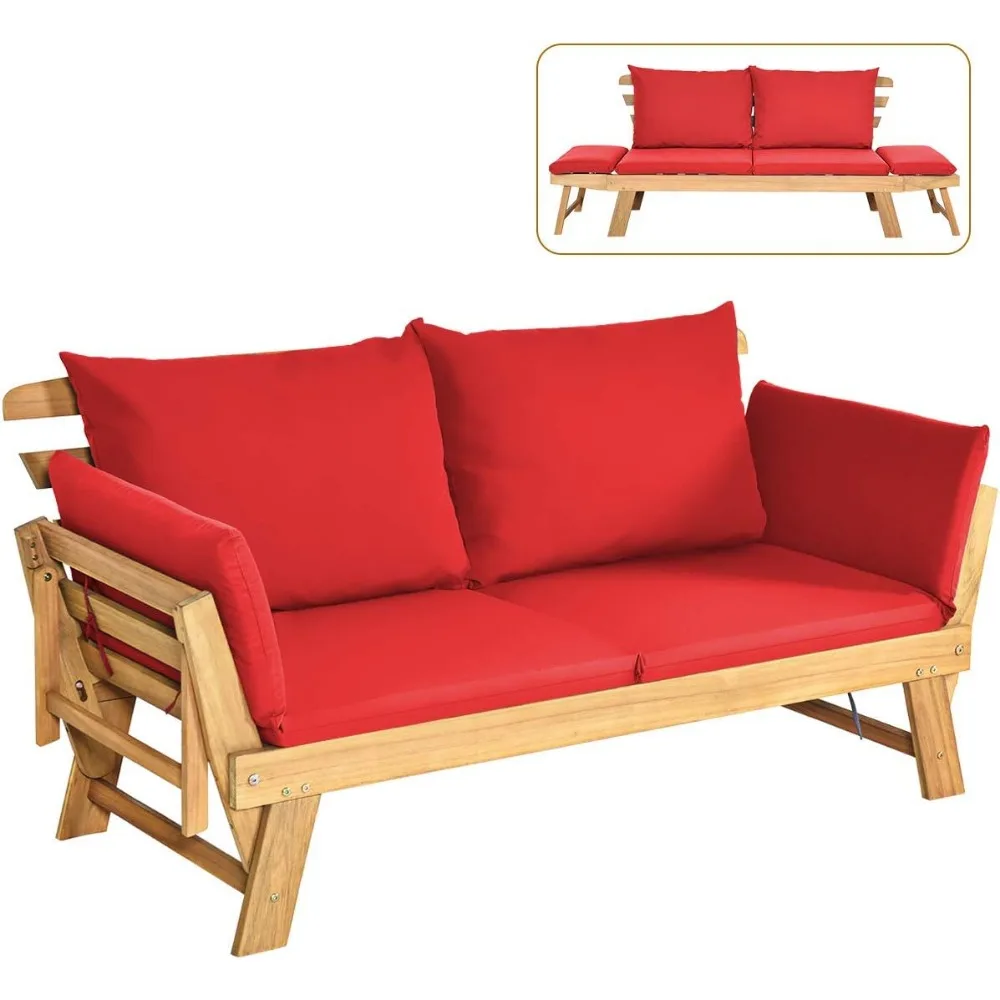 Acacia Wood Patio Convertible Couch Sofa Bed with Adjustable Armrest, Outdoor Daybed with Cushion & Pillow,Folding Chaise Lounge
Acacia Wood Patio Convertible Couch Sofa Bed with Adjustable Armrest, Outdoor Daybed with Cushion & Pillow,Folding Chaise Lounge