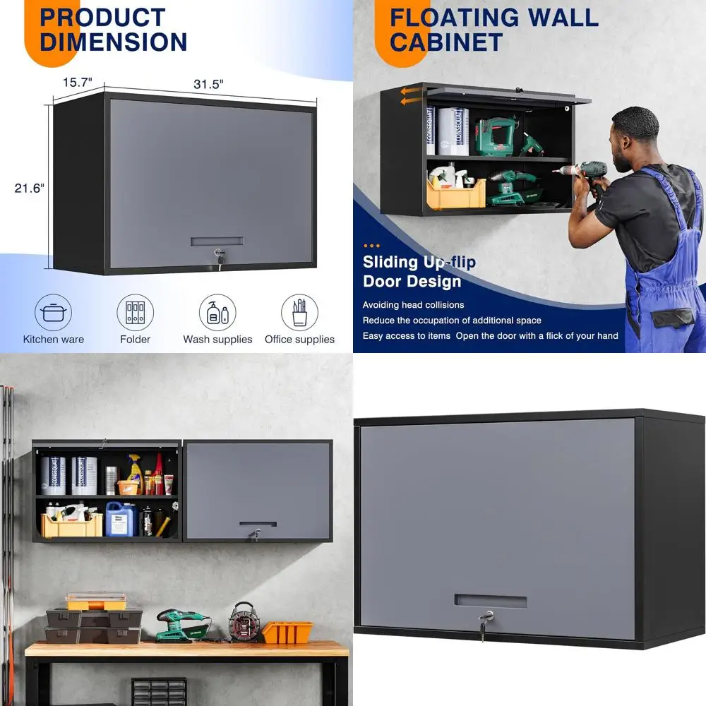 Настенный металлический шкаф с дверцами и полками для гаража, подвала, кухни, склада - черный/серый, высота 21,6 фута
Настенный металлический шкаф с дверцами и полками для гаража, подвала, кухни, склада - черный/серый, высота 21,6 фута