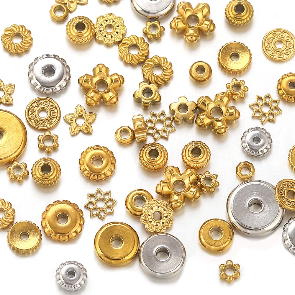 20pcs Stainless Steel Gold-plated Round Flower Loose Spacer Beads for DIY Necklace Bracelet Jewelry Making Accessories Wholesale
20pcs Stainless Steel Gold-plated Round Flower Loose Spacer Beads for DIY Necklace Bracelet Jewelry Making Accessories Wholesale