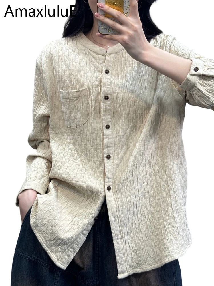 Amax LuluE Autumn Japanese Loose Blouses Womens Classic Leisure Vintage O-neck Shirts Females Elegant Luxury Soild Cotton Tops
Amax LuluE Autumn Japanese Loose Blouses Womens Classic Leisure Vintage O-neck Shirts Females Elegant Luxury Soild Cotton Tops