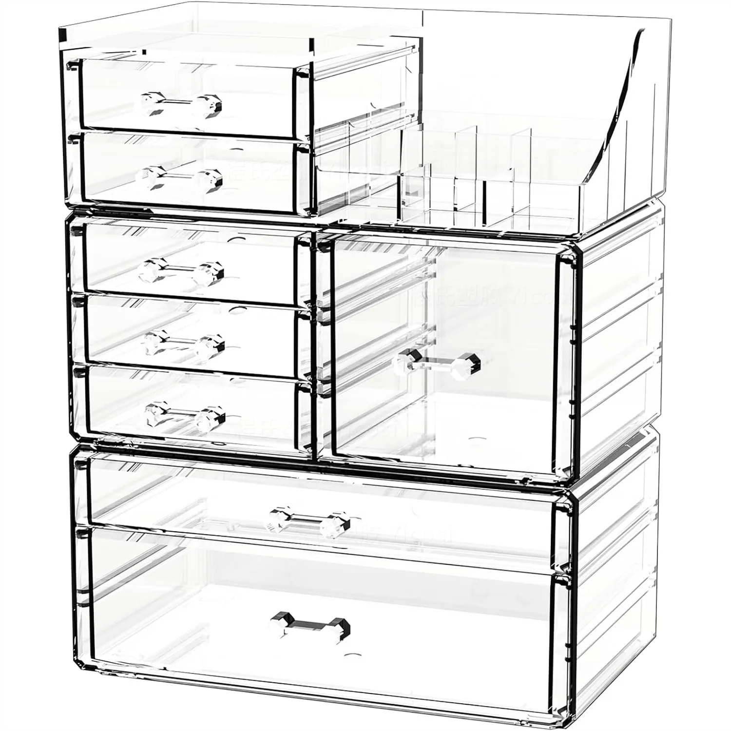 Acrylic Clear Makeup Organizer Countertop, 8 Drawer Stackable Skincare Organizer for Vanity, Large Plastic Desk Accessories
Acrylic Clear Makeup Organizer Countertop, 8 Drawer Stackable Skincare Organizer for Vanity, Large Plastic Desk Accessories