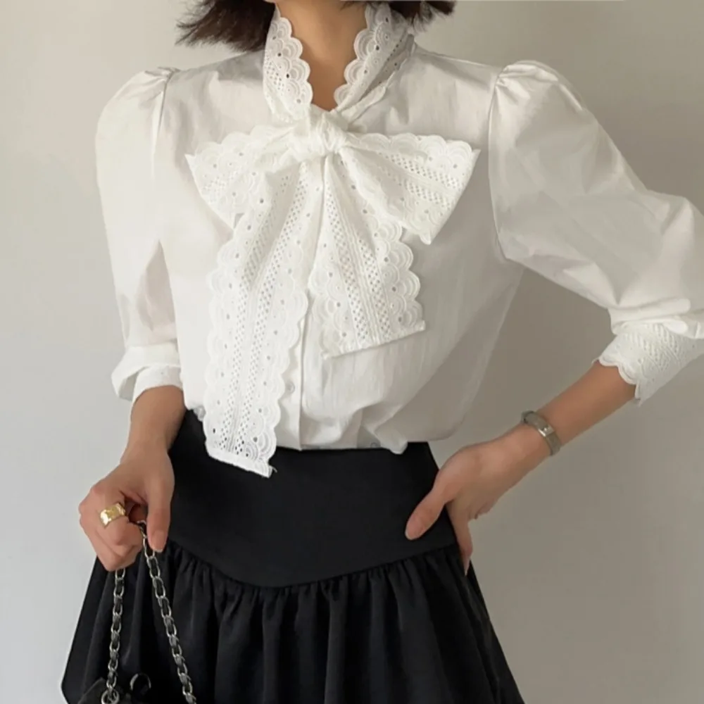 Chic Spring Knot Belted Women's Design Sense Bubble Sleeve Fashionable Top French Style Cotton Polyester Long Sleeve
Chic Spring Knot Belted Women's Design Sense Bubble Sleeve Fashionable Top French Style Cotton Polyester Long Sleeve