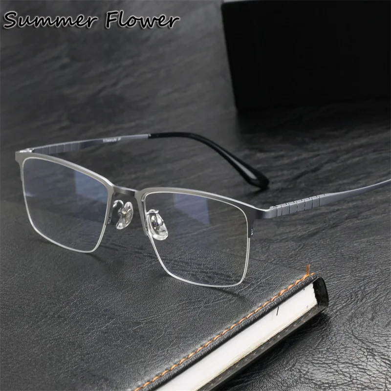 55 mm Glasses Male Pure Titanium Flexible Frame Men Optical Prescription Eyewear Gentlemen Design Medium Face Gafas Man
55 mm Glasses Male Pure Titanium Flexible Frame Men Optical Prescription Eyewear Gentlemen Design Medium Face Gafas Man