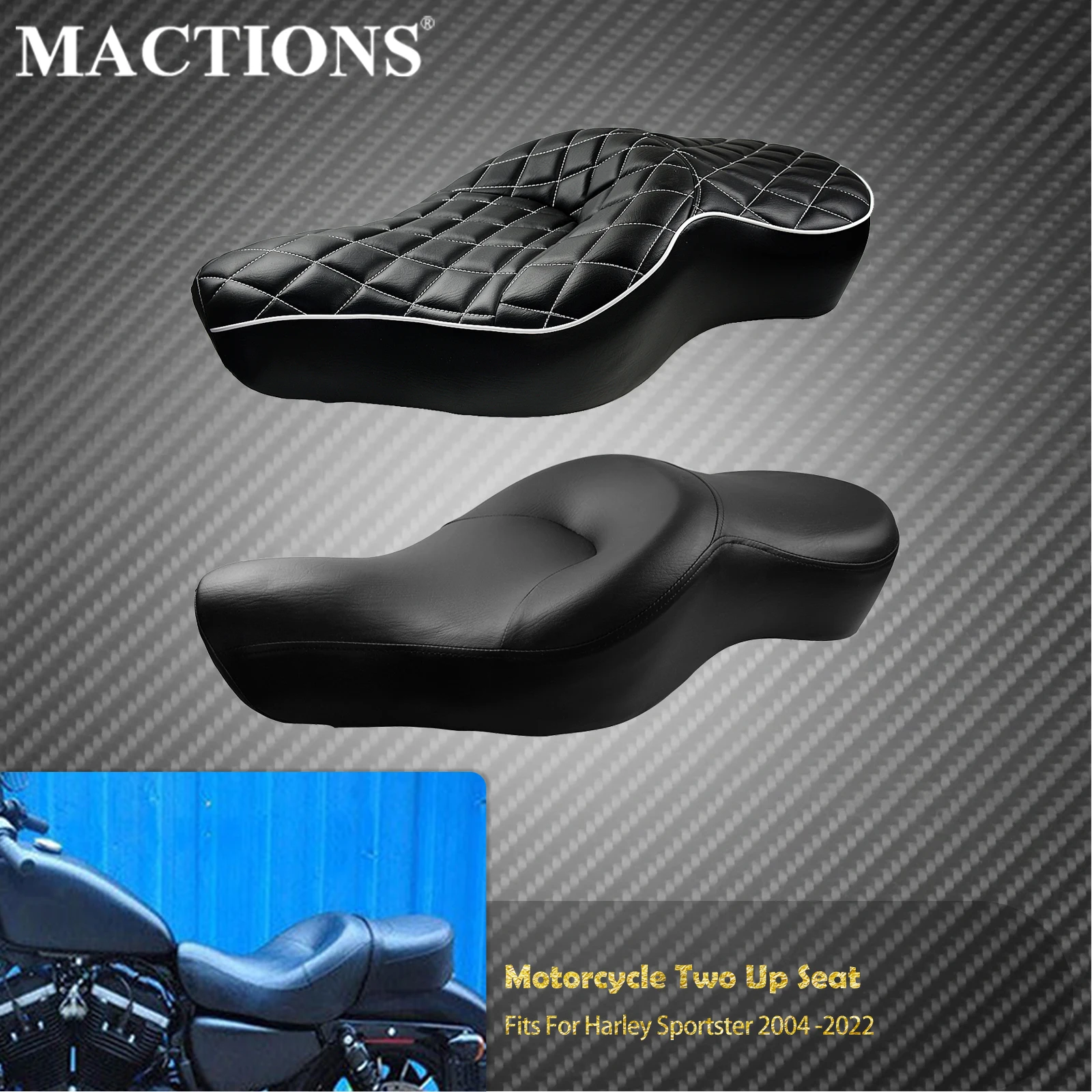 Два сиденья водителя и пассажира мотоцикла для Harley Sportster XL 883 1200 48, сорок восемь 2004-2022, Nightster Roadster Superlow
Два сиденья водителя и пассажира мотоцикла для Harley Sportster XL 883 1200 48, сорок восемь 2004-2022, Nightster Roadster Superlow