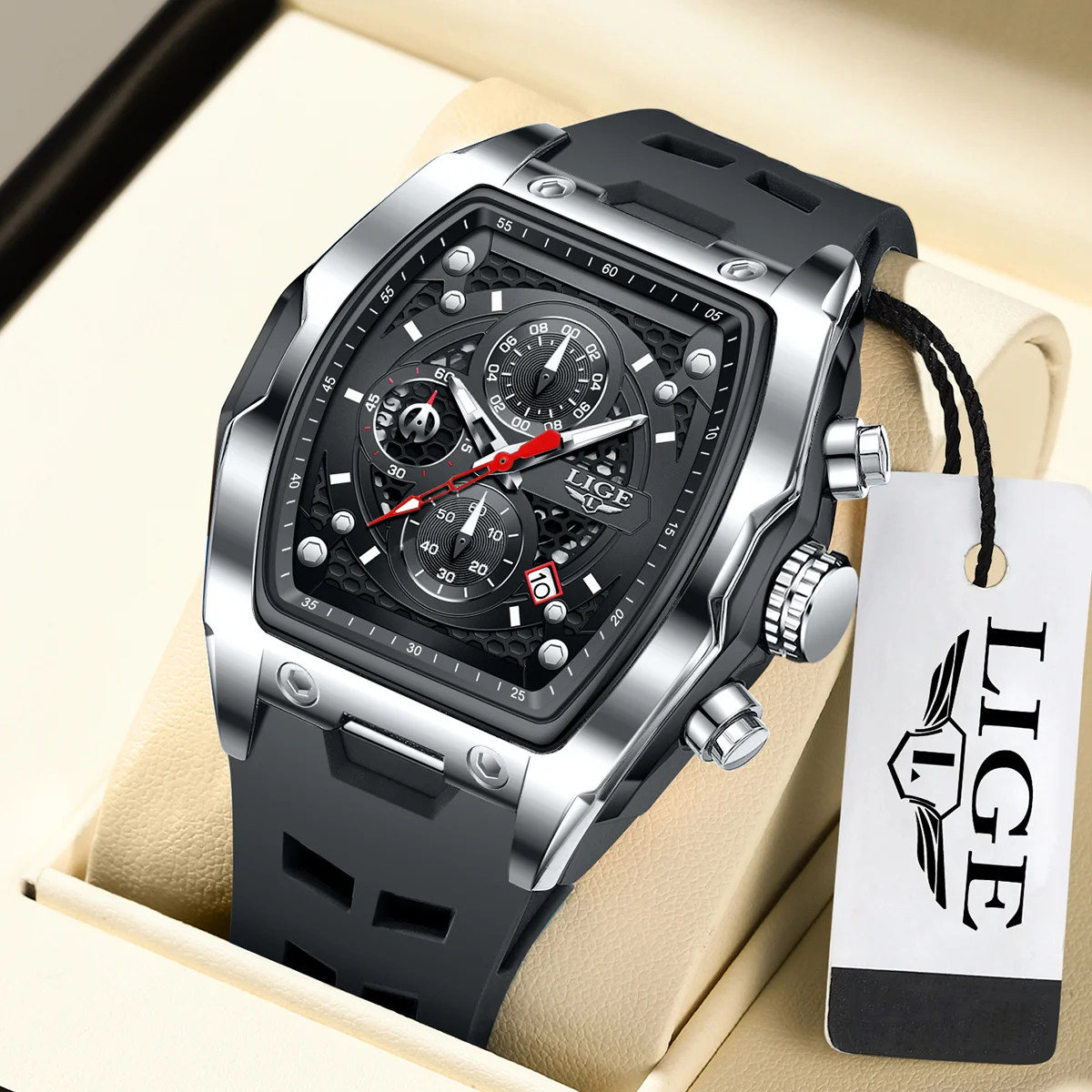 LIGE Soft Silicone Strap Man Watch Fashion Military Waterproof Quartz Watches Luminous Date Men's Watch Chronograph Casual Clock
LIGE Soft Silicone Strap Man Watch Fashion Military Waterproof Quartz Watches Luminous Date Men's Watch Chronograph Casual Clock