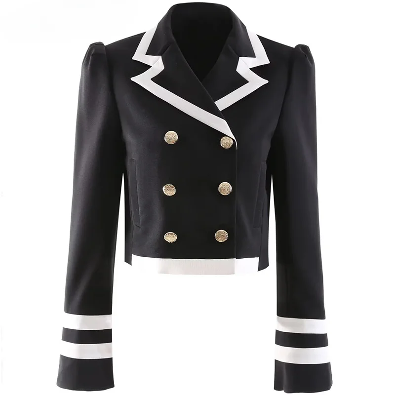 Fashion Runway Autumn Winter Jackets Coat Women Turn-down Collar Long Sleeve Double Buckle Black Office Outerwear
Fashion Runway Autumn Winter Jackets Coat Women Turn-down Collar Long Sleeve Double Buckle Black Office Outerwear